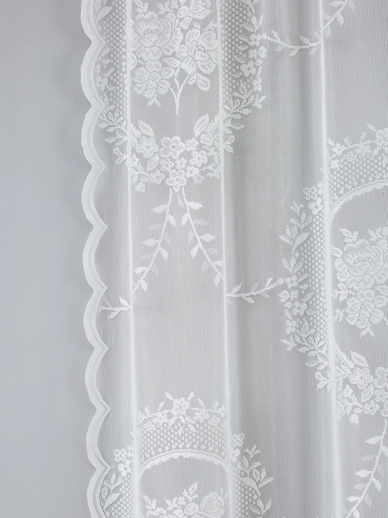 Cortina de vid de espejo redondo de encaje blanco, cortina de puerta de sala de estar