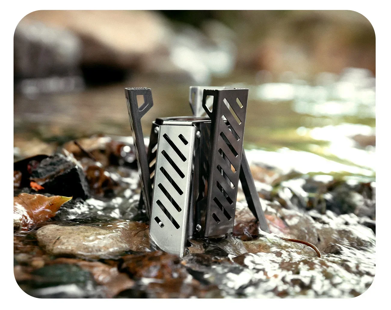 Mountainhiker Outdoor Faltbarer Ultraleichter Sechseckiger Alkoholkocher Tragbarer Edelstahl-Brennerkocher für Camping, Wandern und Survival – Detail 4