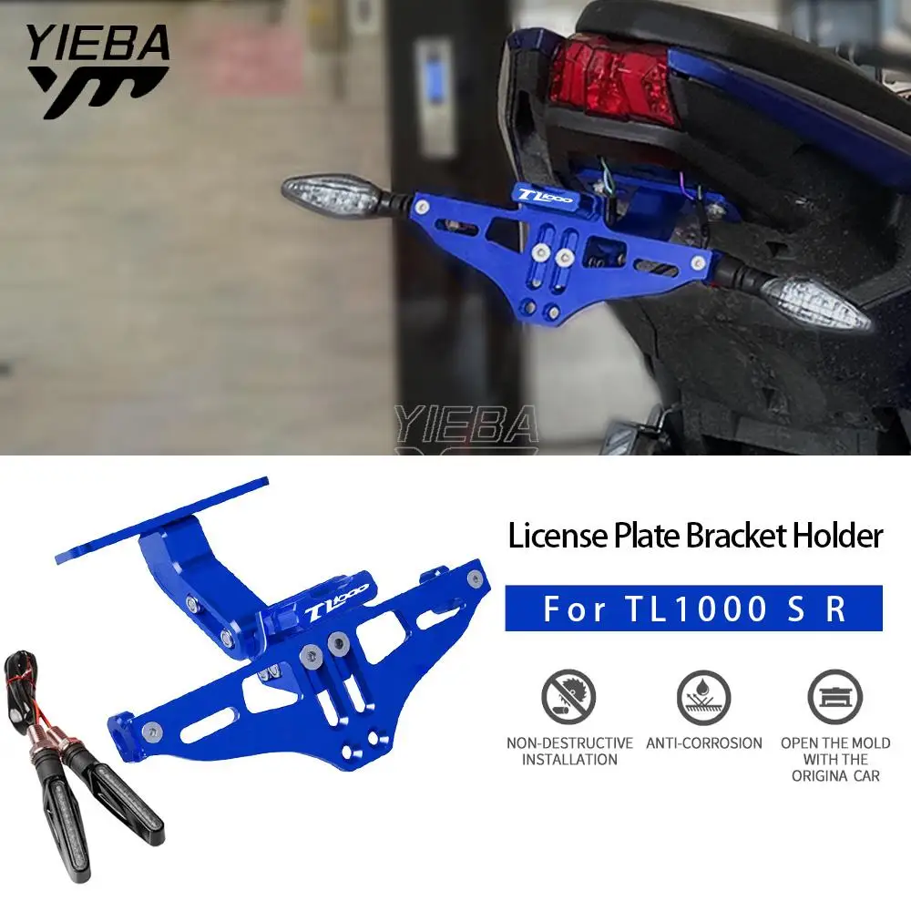 

Motorcycle License Plate Holder Mount Bracket Aluminum Adjusted Angle Rear License Number Plate FOR SUZUKI TL1000 S R 1997-2003