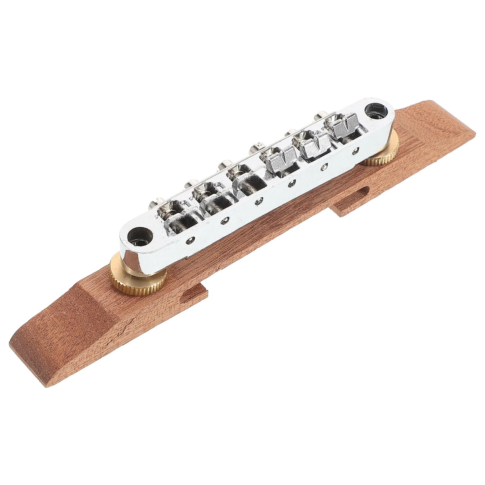 

Electric Saddle Roller Locking Bridge Block Zinc Alloy Wood Tone Eight-String Guitar Bridge Replacement Guitar Accessory