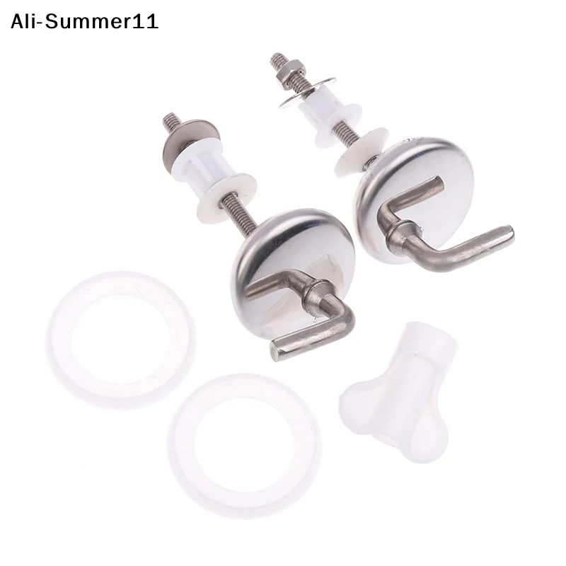 

【Wq0】2Pcs Stainless Steel Toilet Seat Hinge Cover Mounting Connector With Mounting Washer Replacement Parts Toilet Repair Tool