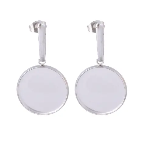 자세히 둘러보기 Onwear 5 쌍 10mm 12mm 14mm 16mm 18mm 20mm 라운드 카보 숑 귀걸이베이스 블랭크 스테인레스 스틸 diy 쥬얼리 베젤 결과
