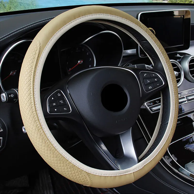 Steering Wheel Cover Braid On The Steering Wheel Cover Cubre Volante Auto Car Wheel Cover Car Accessories