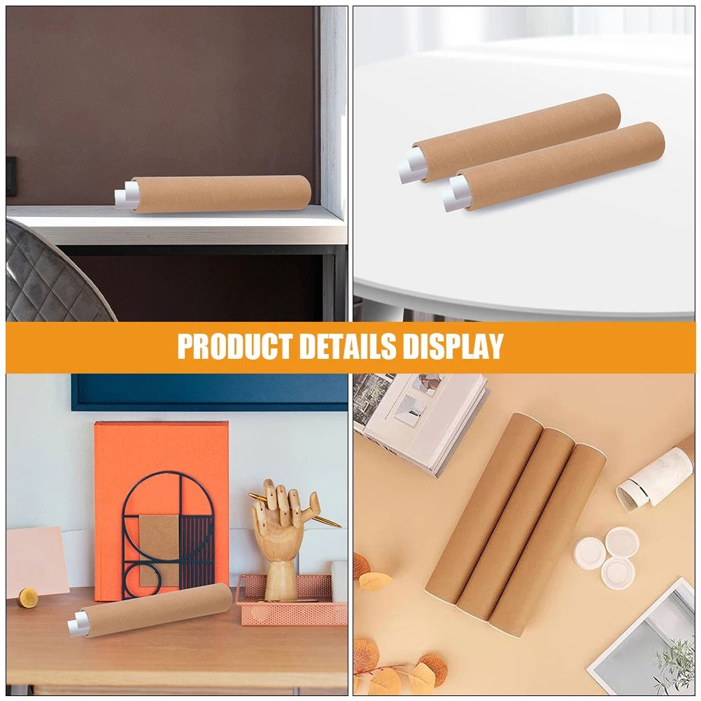 

2pcs Poster Tubes For Art Prints Poster Mailing Tubes Lightweight Paper Material Sturdy Artwork Transport Document Storage Tube