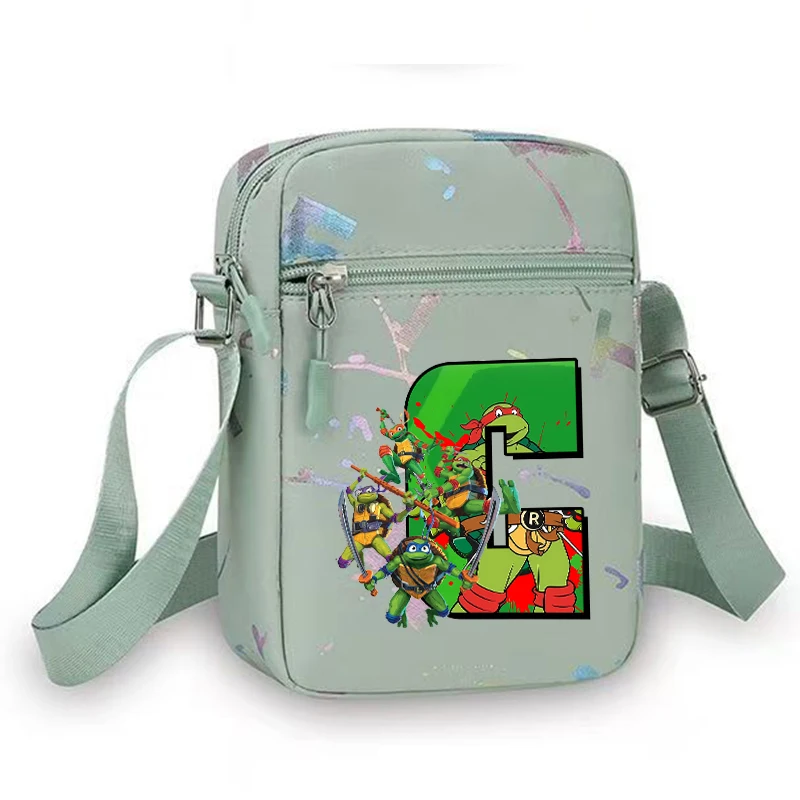 Cartoon  Ninja Turtle Print Small Square ShoulderBag Boy Girl Casual Mobile Phone Messenger Crossbody Handbag Side Sling Bag view 4