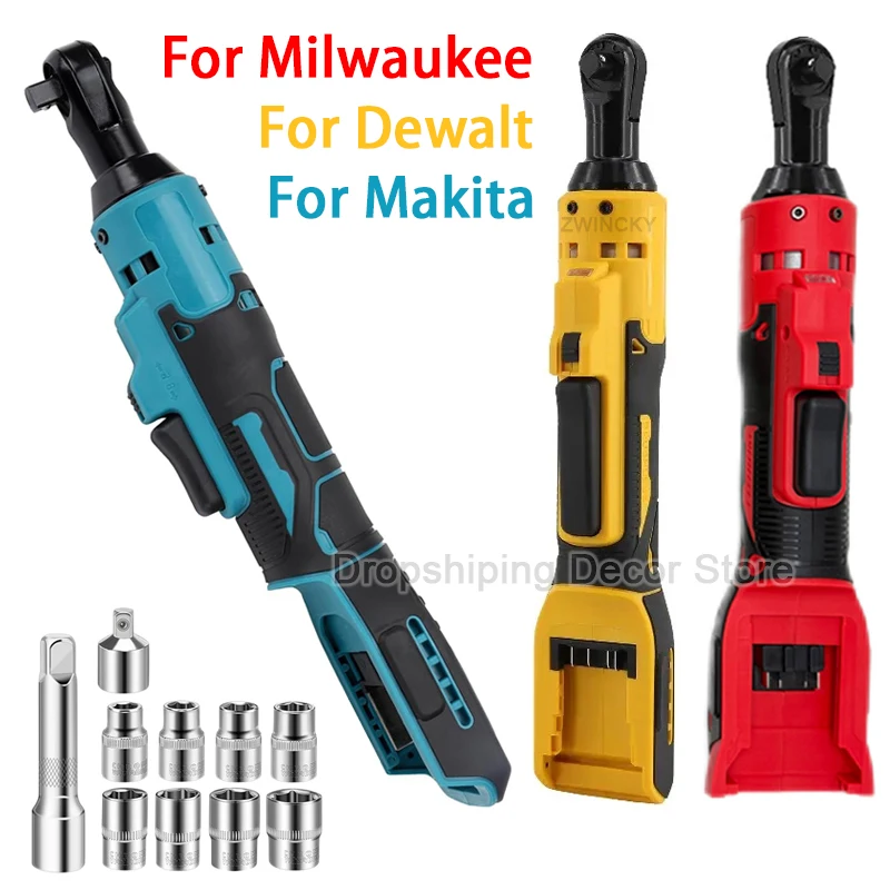 

3/8"/10MM Cordless Ratchet Right Angle Wrench Cordless Driver Variable Speed Power Wrench For Makita/Dewalt/Milwaukee 18V 20V