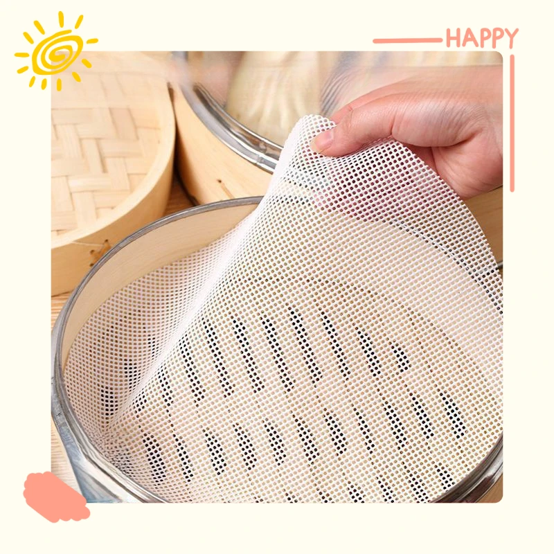 5pcs Reusable Non-Stick Steamer Mats, Suitable for Cooking Steamer Trays, Hand Wash Solely