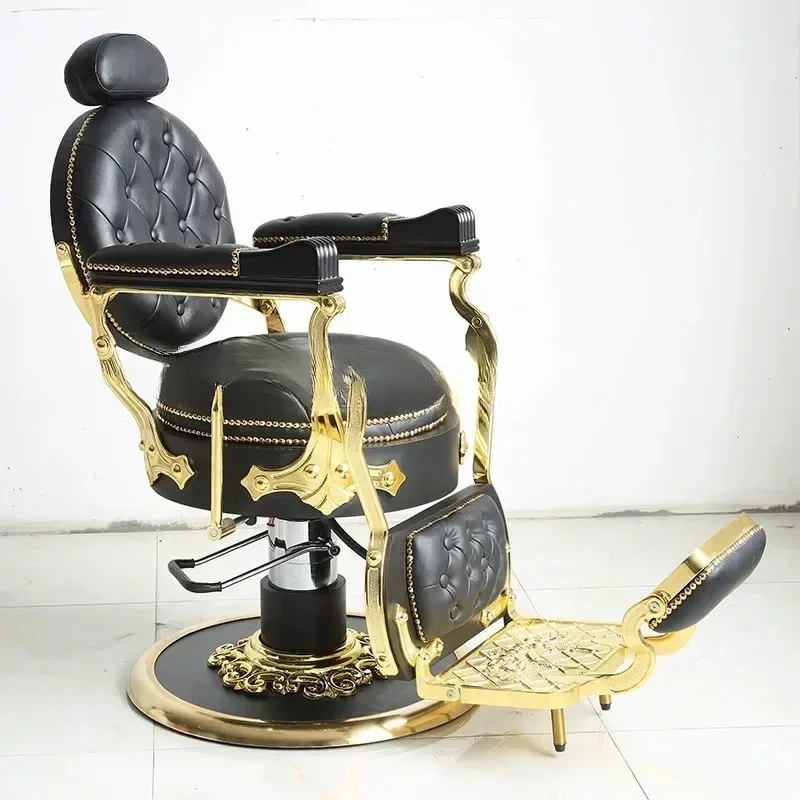 Retro Hair Salon Barber Chair Men's Oil Head Old-Fashioned Barber Shaving Tattoo Chair Barber Taurete Silla Garden Furniture