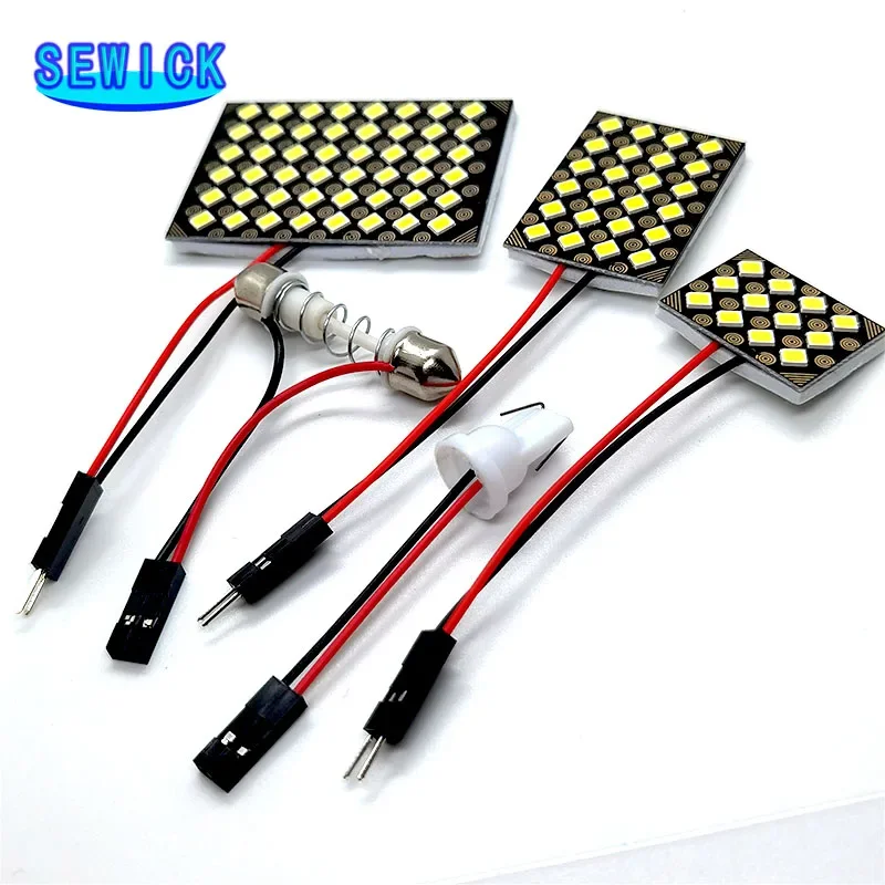 50 pz CANBUS C5W led T10 presa 12/24/48SMD 2835 Chip LED festone lampadina Auto cupola luce Canbus nessun errore Auto interni lampada da lettura