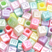 50pcs 6mm Macaron Color Letter Beads Square Acrylic Spacer Alphabet Beads For Jewelry Making Diy Bracelet Necklace Accessories