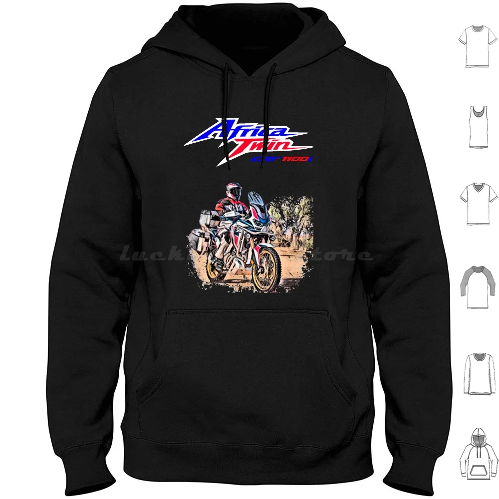 Africa Twin 2022 Crf1100L New Hoodie cotton Long Sleeve Motorcycles Big Trail Moto Motorbike Adventure Bikers Motoarte