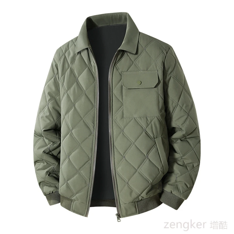 Plus Size Men's Winter Padded Jackets - Thick Quilted Baseball Collar Coats Warm Cotton-padded Outerwear for Fall & Winter