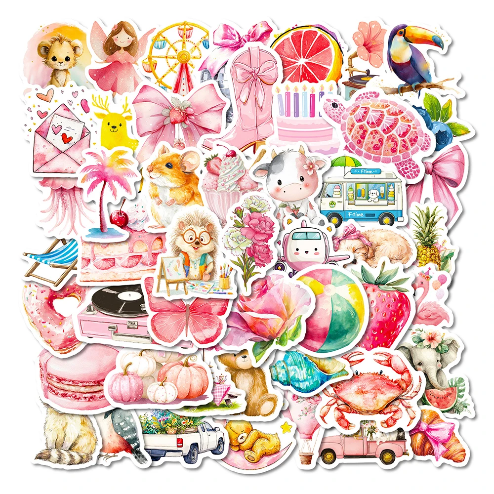 Рисунок 2 - Милые розовые акварельные наклейки