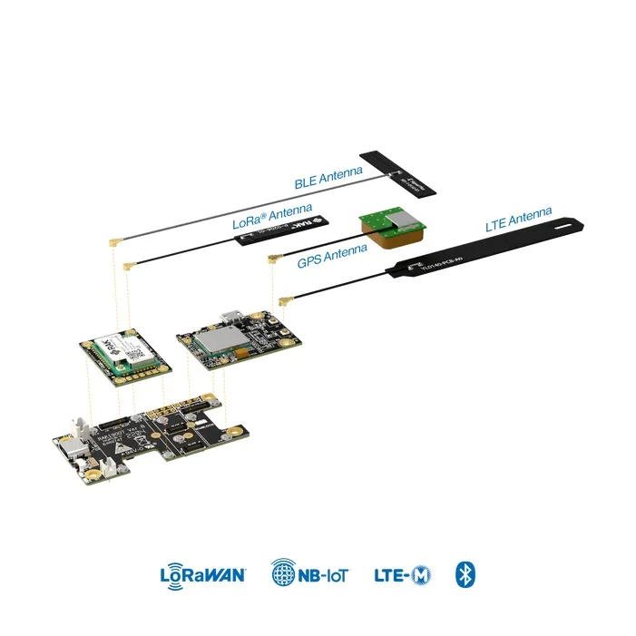 Afbeelding 7: LinkONE LTE-M NB-LoT LoRaWAN-apparaat gebaseerd op NRF52840 SX1262 en BG77 Arduino IDE compatibel RAK10715