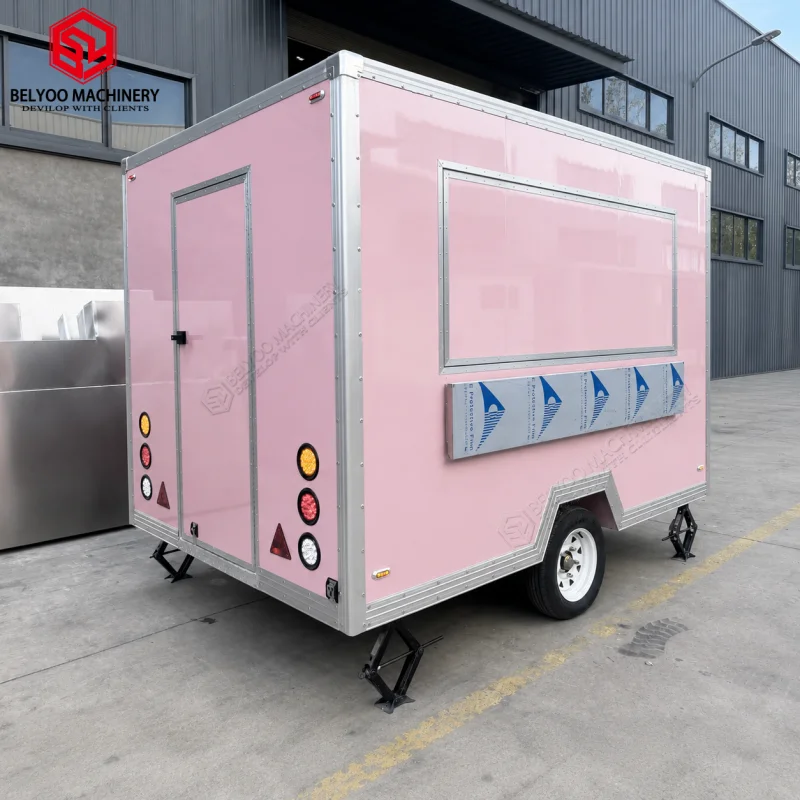 Belyoo Food Trailer Mobile Concession Food Trailer for Sale Custom Fast Food Trailer with Full Kitchen Equipment