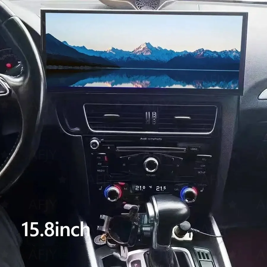 DSP Stereo Auto QLED Bildschirm CarPlay Navi für AUDI Q5 Navirider Android 14 Neu 15,8 Zoll GPS Multimedia BT Autoradio mit integriertem 360-Grad-System