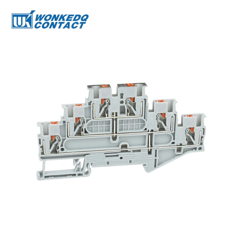 PT2.5-3L-PV Push-in 3-Level Din Rail Terminal Block With Equipotential Bonder Electrical Connector PT 2.5 mm² Terminals PT2.5-3L