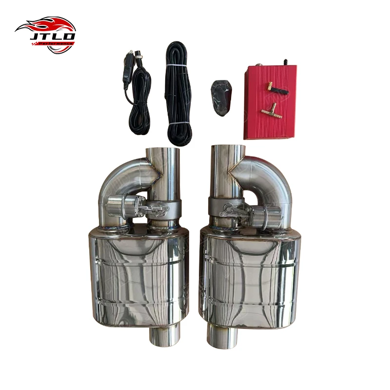 

JTLD 2.5'' 3" 3.5'' 201SS Exhaust System Big Pipe Valved Muffler Remote Valve Performance Exhaust Pneumatic Muffler