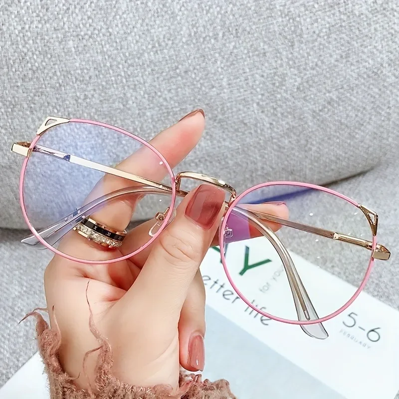Modische neue Stil Internet Celebrity Cat Ear Anti-Blaulicht-Brille Weiße schlichte Brille