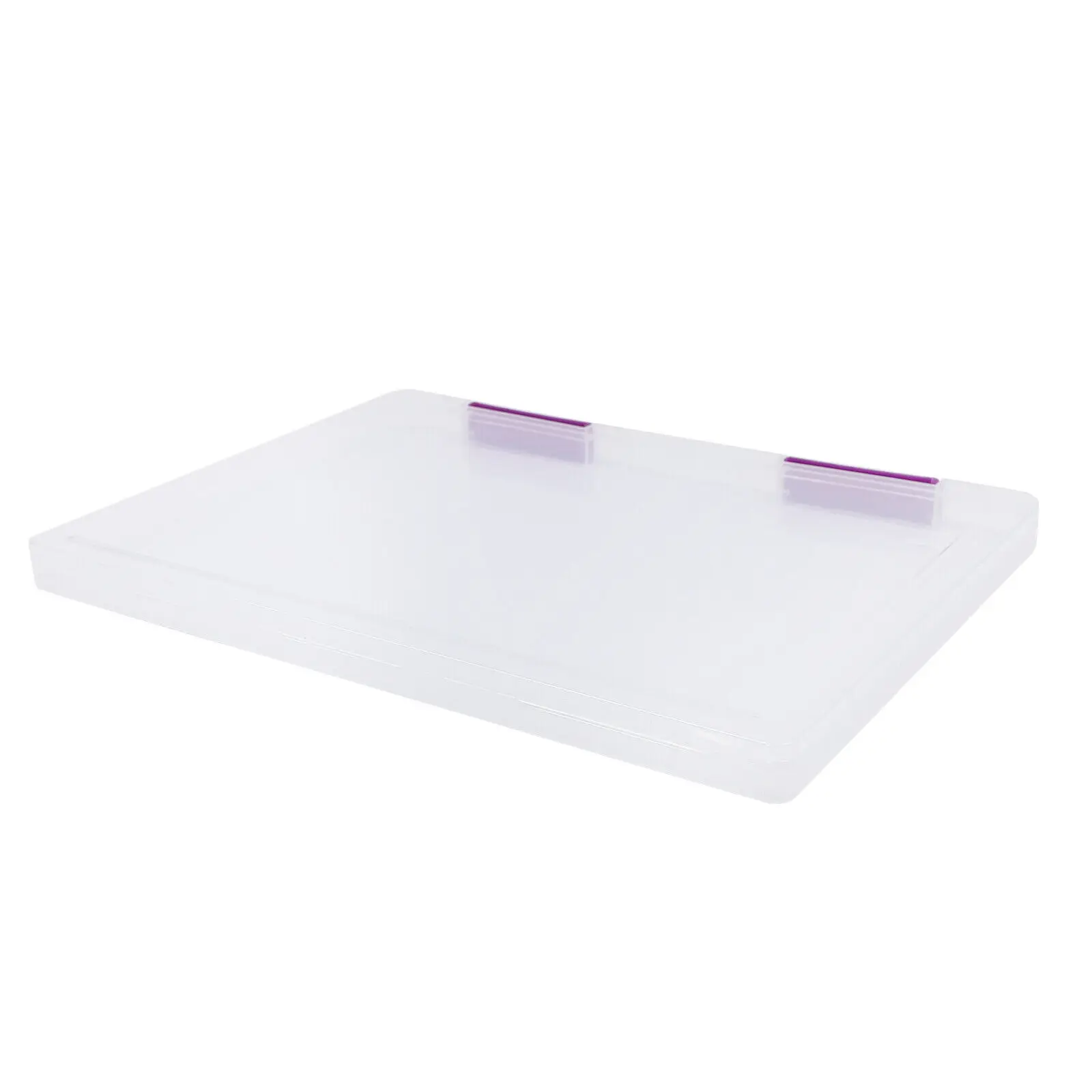 12-Piece Clear File Boxes, PP Material, Double Buckles, Transparent, For Office, School, Store Documents, Photos Easy To Access