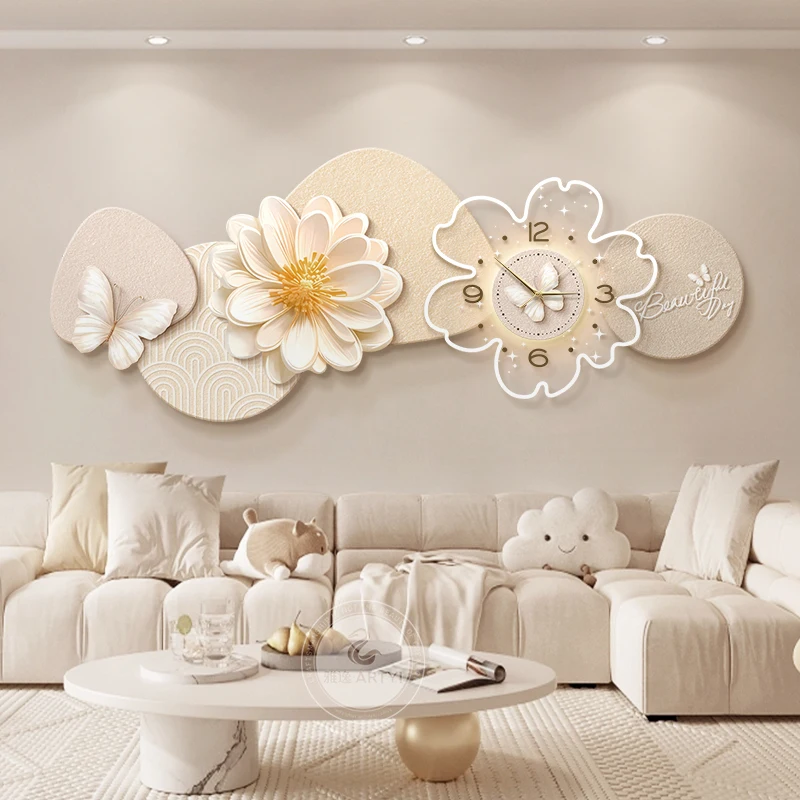 

Living Room Creative Wall Clock Restaurant Luminous Luxury Designer Wall Clock Kitchen No Sound Reloj De Pared Room Decorarion