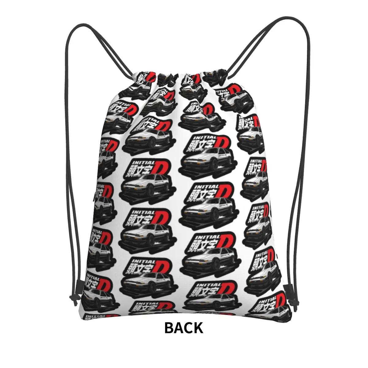 Anime Drift AE86 Initial D Backpacks Fashion Drawstring Bundle Pocket Sports Bag Book Bags for Travel Students