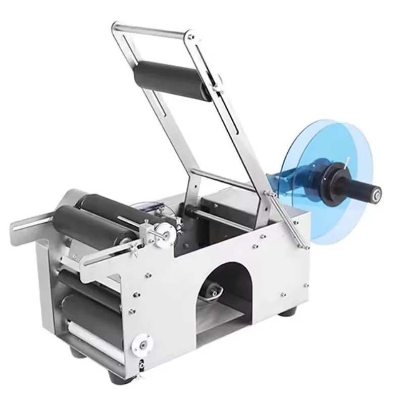 آلة وضع العلامات على الملصقات ذاتية اللصق شبه الأوتوماتيكية SLM-C للزجاجات المستديرة مع طابعة التاريخ #2