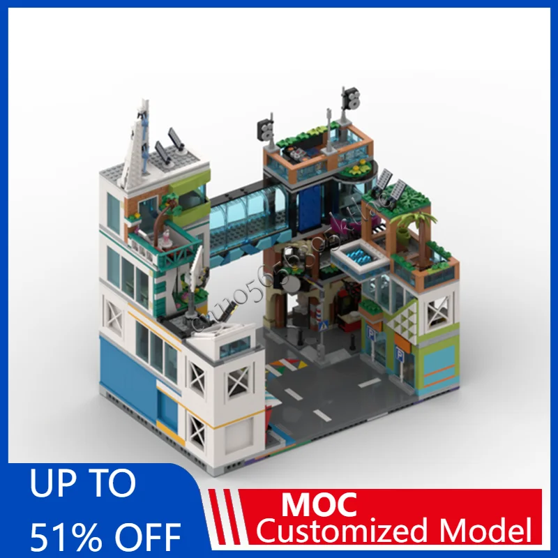 

2739Pcs MOC-60380 Customize Modular City Downtown Hotel & Vet Building DIY Blocks Creative Children Puzzle Collection Toys Gift