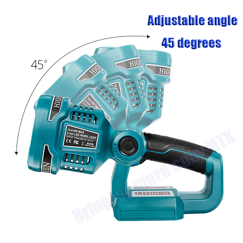 

Для Makita 14,4 В 18 В BL1830 литий-ионный аккумулятор светодиодный рабочий свет лампа с USB-портом наружное аварийное освещение портативный сейф