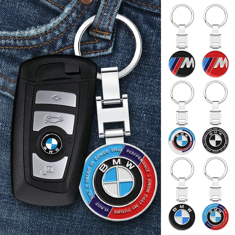 1pcs Metal Car Keychain Pendant Double sided Key Ring for BMW M E46 E85 E60 F10 E39 F30 E36 F20 E87 E90 E70 F30 G03 X1 X3 X5 X6