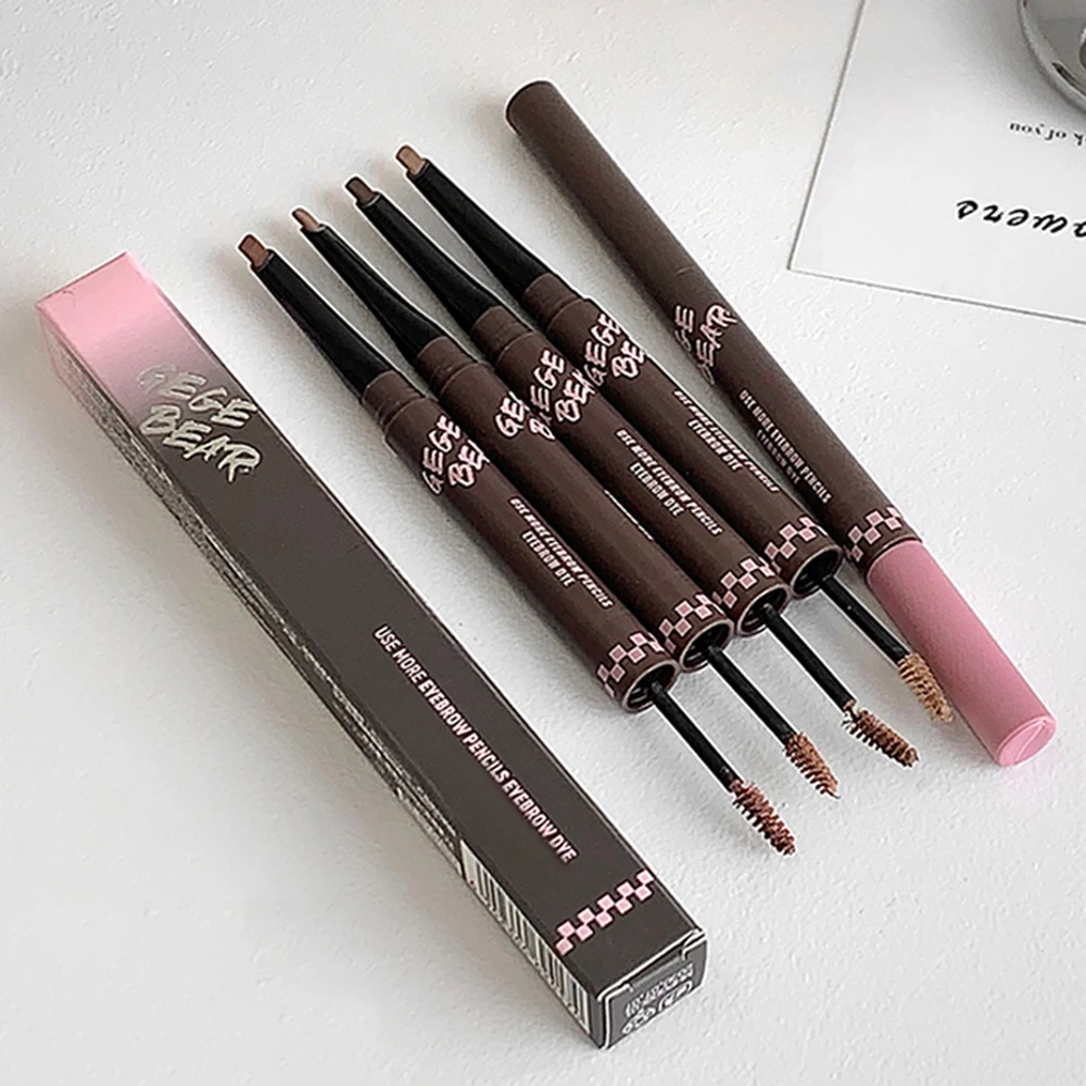 Matita per sopracciglia e mascara colorato 2 in 1 a doppia estremità: trucco per sopracciglia con finitura naturale, impermeabile, duraturo, a prova di sbavature