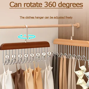 Ich kenne 8 hochwertige hölzerne Kleiderbügelstärke stärkere enge Anti-Therapie-Kleiderbügel mehrfunktionierender Haushaltsgebrauch mit Hanggurtenstars. 10 Hauptverkaufsverzierung für Kleidung - №7