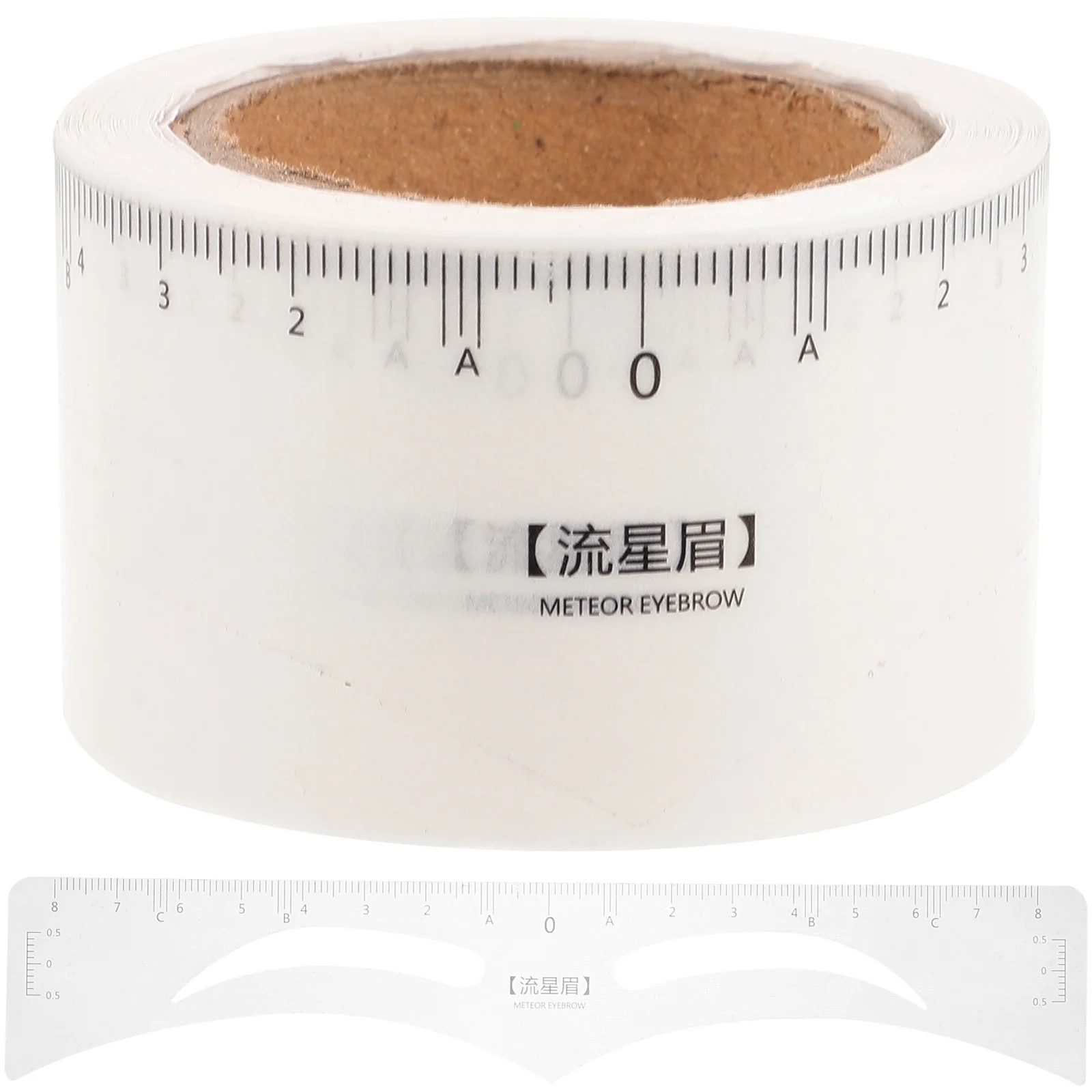 50 Stuks 1 Roll Wenkbrauw Shapers Make-Up Heerser Handig Wenkbrauw Mapper Brow Mapping Tool Positionering Meten Stencil Kit