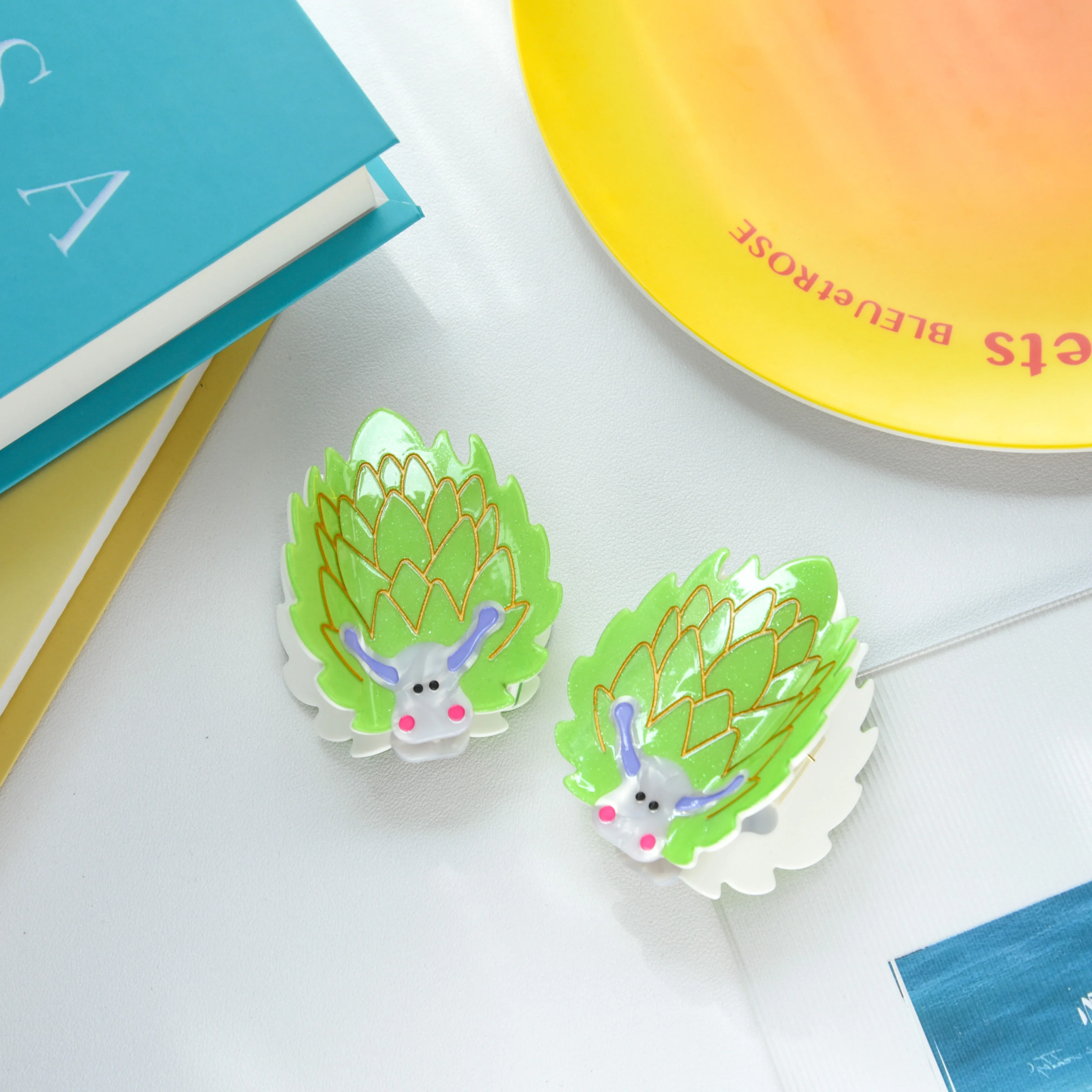 DS Cute Ocean Series Leaf Sheep Hair Claw Eco-friendly Acetate Claw Clips Sea Slug Crab Hair Clips for Women Hair Accessories