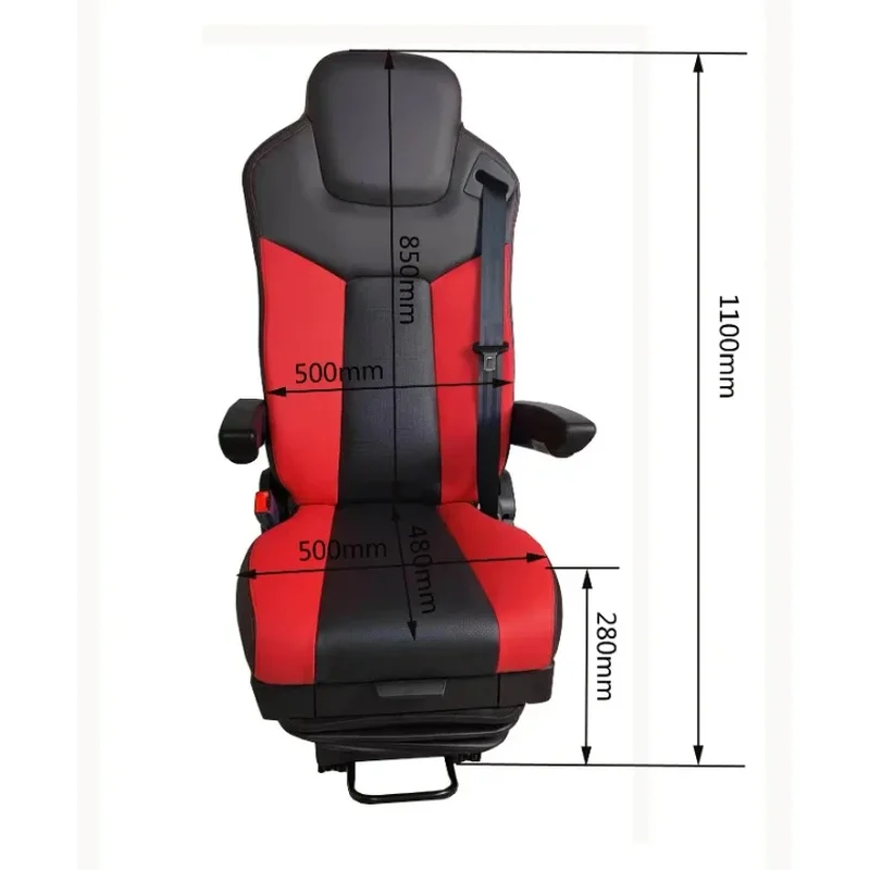 Air Suspension Truck Seat with 3-Point Safety Belt, Ventilated Heated Driver Seat Fit Volvo Grammer Commercial Vehicle