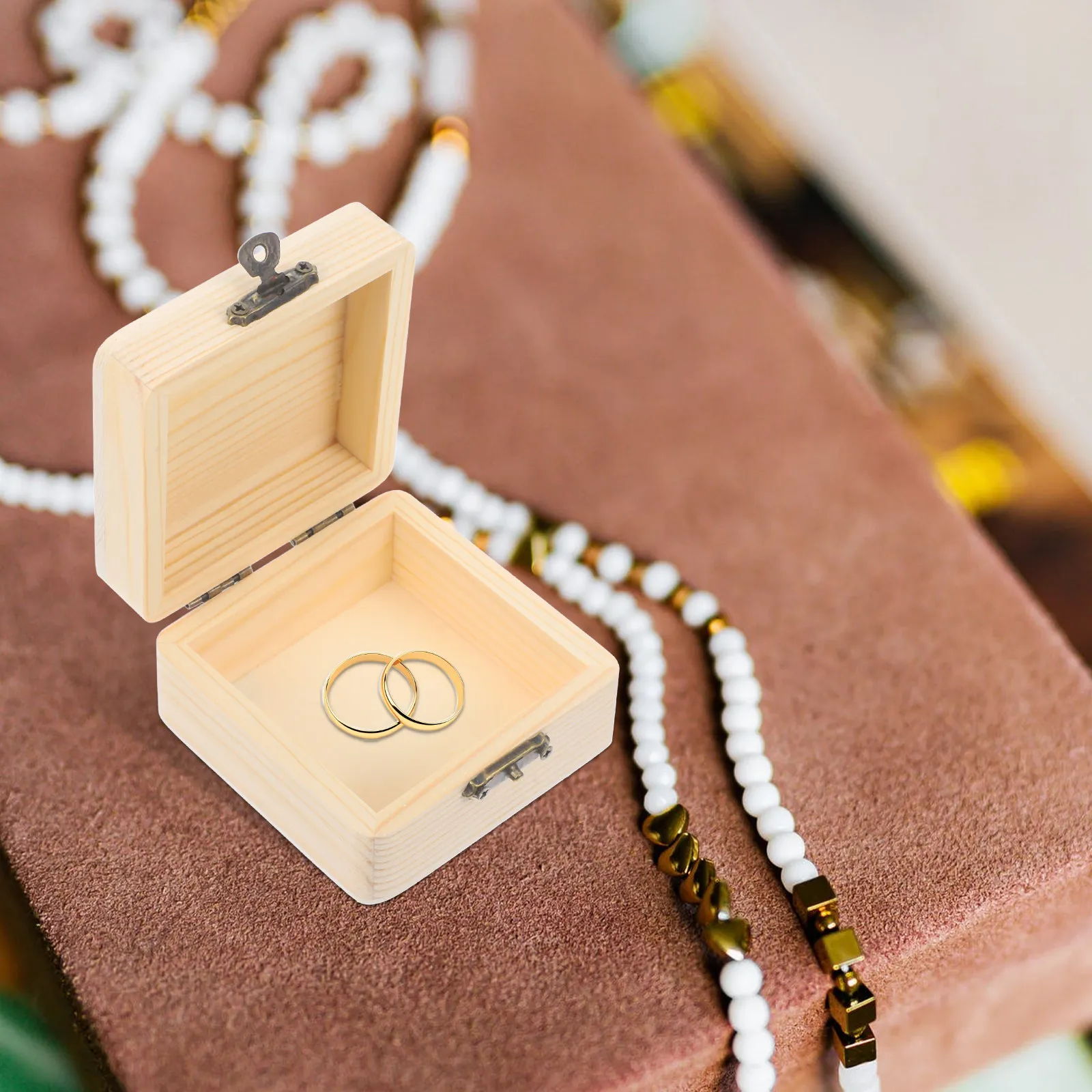 

Набор из 6 мини-деревянных шкатулок для хранения: гладкие коробки для ювелирных изделий, защитные футляры для демонстрации браслетов, брошей, украшений для волос