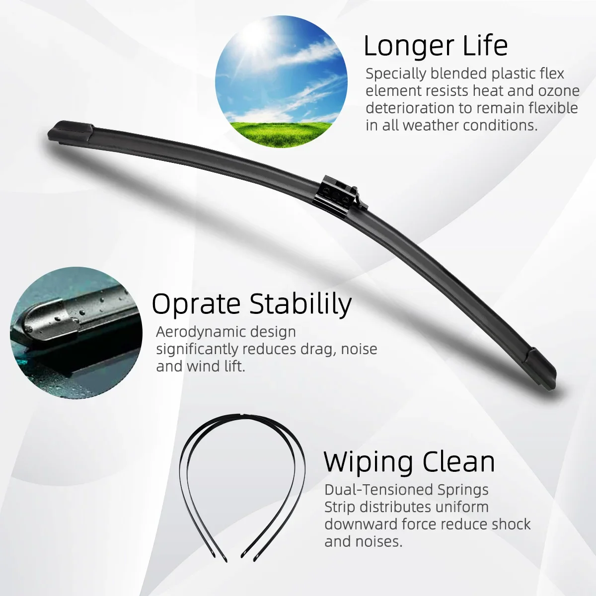 لمرسيدس بنز العداء CLA250 AMG EClass الجبهة ممسحة زجاج أمامي جنرال موتورز متعددة الوظائف مزدوجة المطاط اكسسوارات السيارات #4