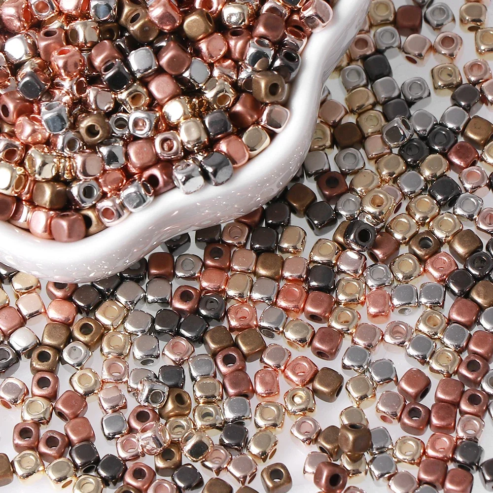 800개 CCB 사각형 둥근 모서리 비즈 3mm 혼합 색상 DIY 보석 목걸이 제작 액세서리
