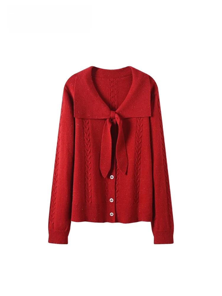 

Трикотаж больших размеров, длинный свек, отложной воротник, женский модный свободный антивозрастной топ на осень-зиму, полиэфирное волокно