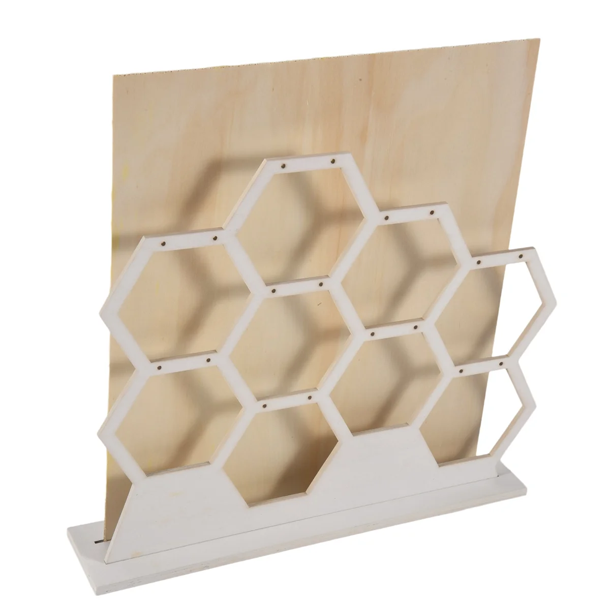 ABQR Legno naturale Bianco A nido d'ape Gioielli Orecchini Collana Portaoggetti Portaoggetti Espositore per gioielli Portaoggetti per orecchini