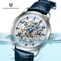 Relojes PAGANI DESIGN de cuero deportivos a la moda para hombre, relojes mecánicos automáticos de lujo con esqueleto resistente al agua, reloj Masculino