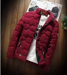 2024 Men's Winter Stand up Collar Cotton Jacket Korean Edition Trendy Thick Warm Cotton coats winter jacket men clothing