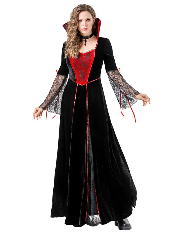 2025 loween Sorcière Diable Costume Adulte Performance sur scène Médiévale Dr Outfit Fabricant chinois Saison d'hiver Tradition...