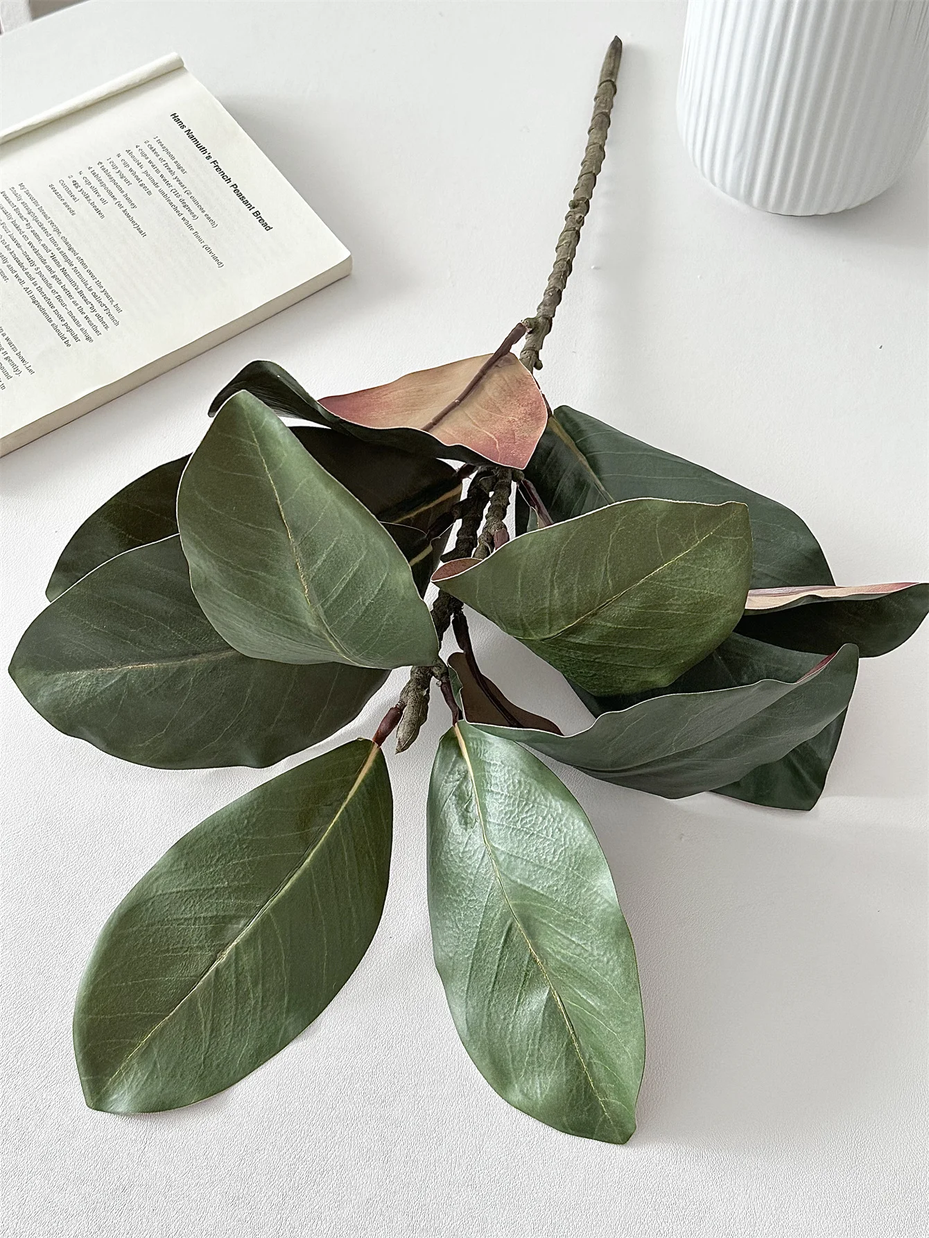 Large imitation Magnolia denudata rubber leaf imitation magnolia branches handmade 50cm artificial plants