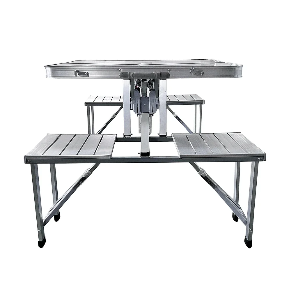 Aluminum Alloy Mountain Outdoor Tables Portable Camping Picnic Folding Table With 4 Chairs