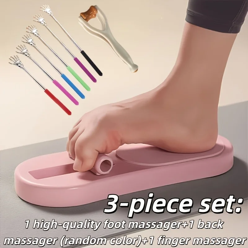 3pcs Massage Tool Set Foot Back Finger Massager Portable Strengthener Muscle Corrector Home Muscle Relaxation Training Tool