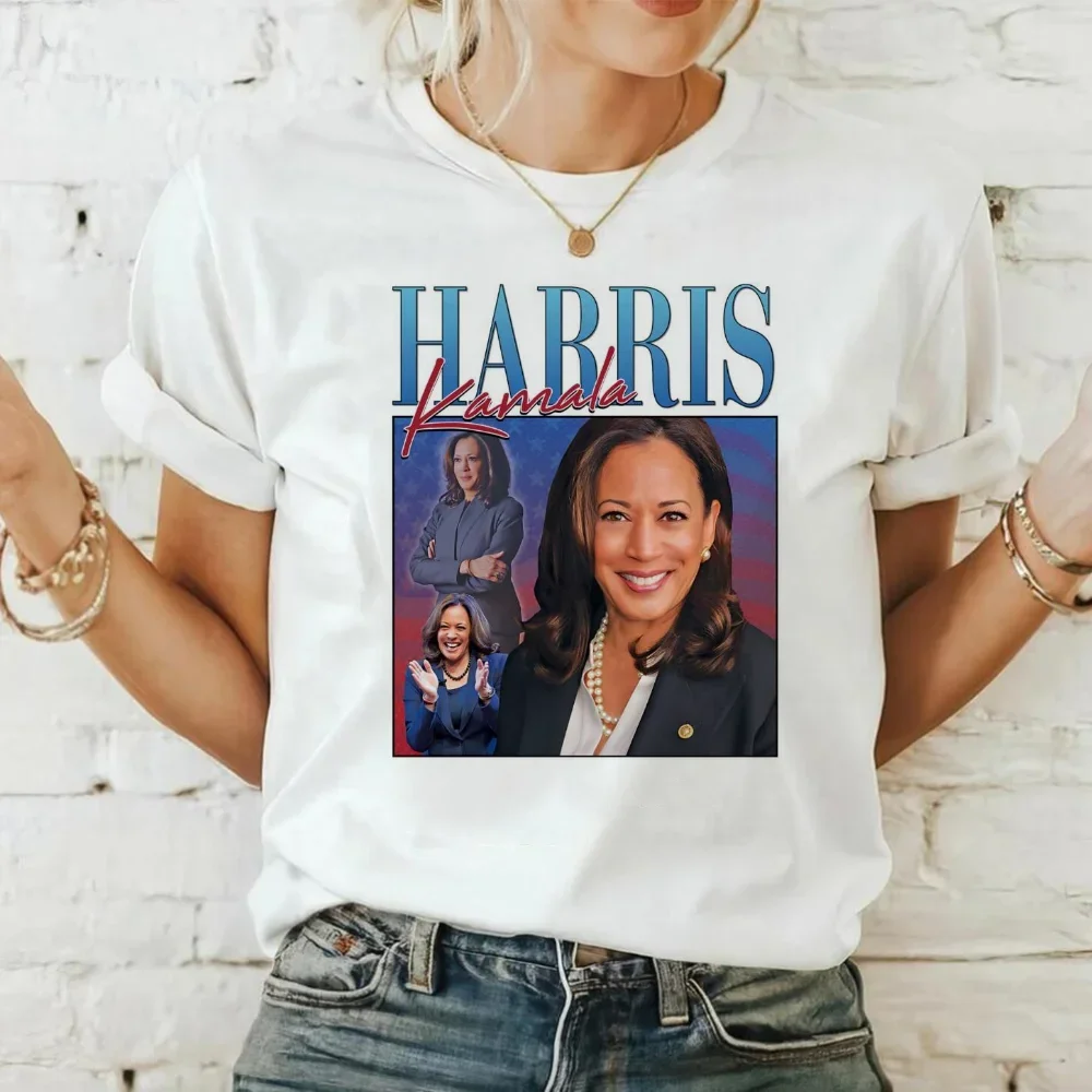 Kamala Harris Us President Election Campaign T-Shirt 90s Short Sleeved Printed Women's Pattern Summer Fashion Women's Top T-Shir