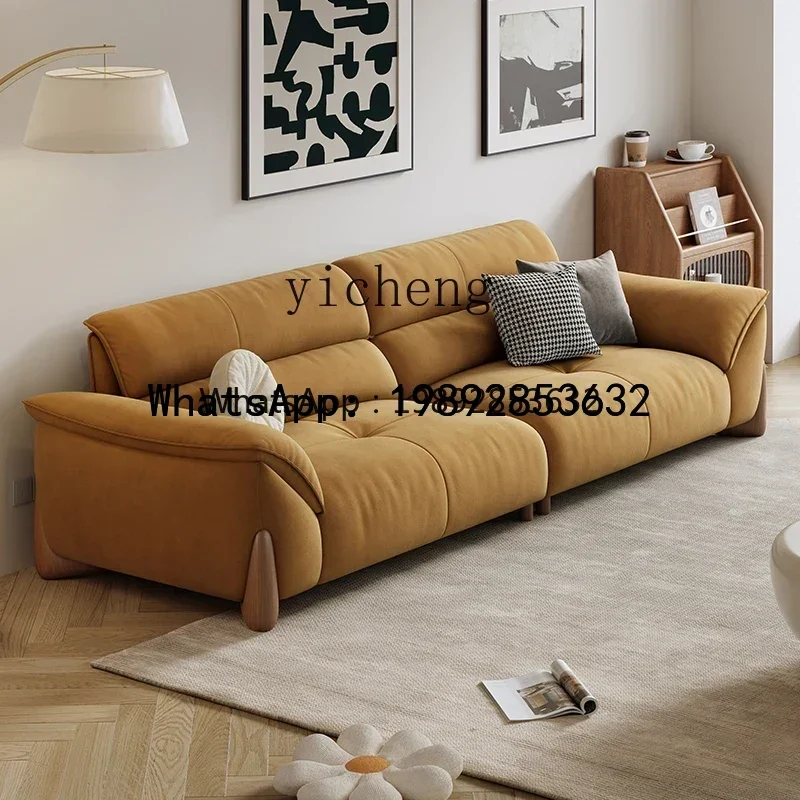 

G1 cat cloth scratching sofa size apartment living room large sitting deep cream wind fabric straight row sofa