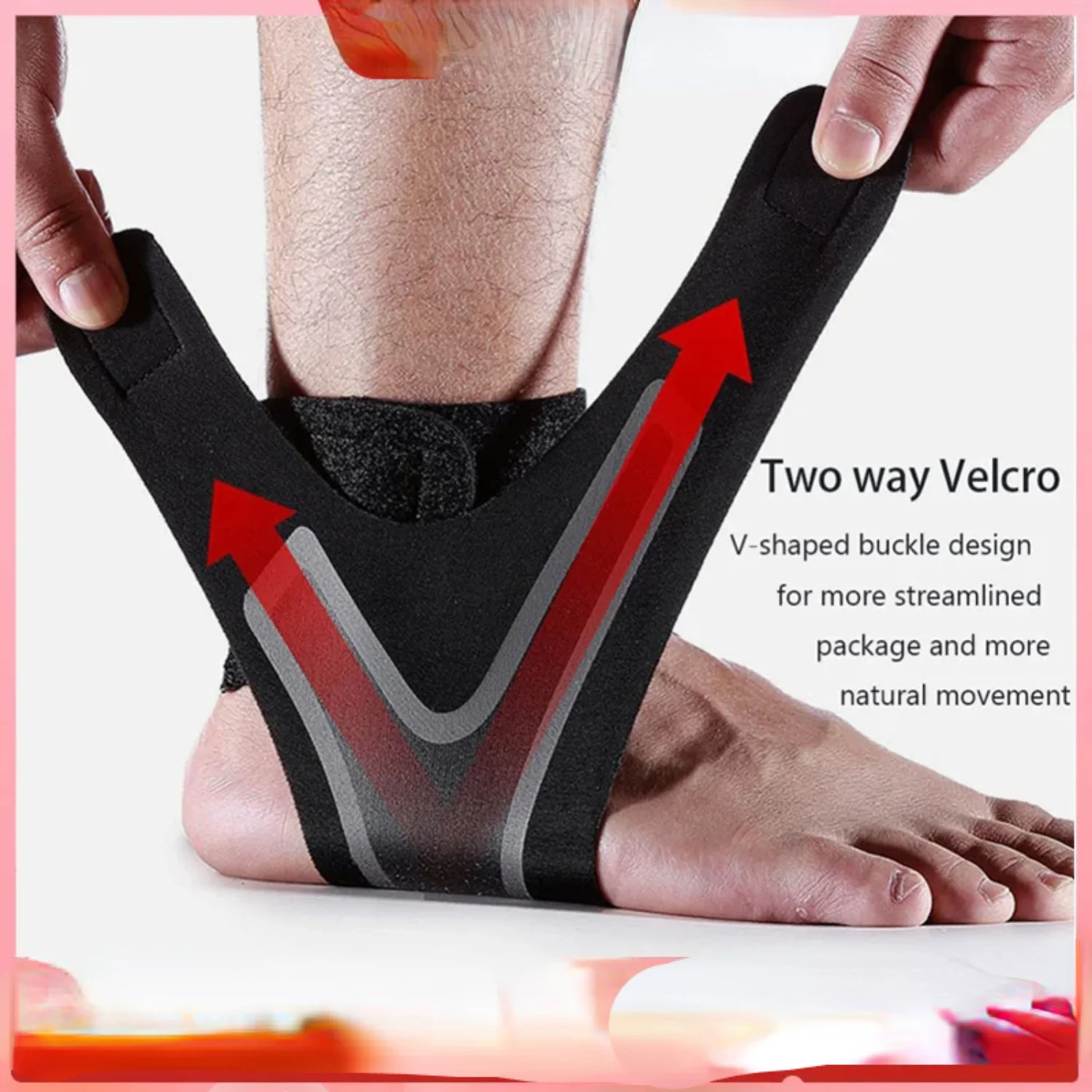 1PC Fitness Sports Ankle Brace Adjustable Compression Ankle Support Tendon Pain Relief Strap Foot Sprain Injury Wrap Basketball