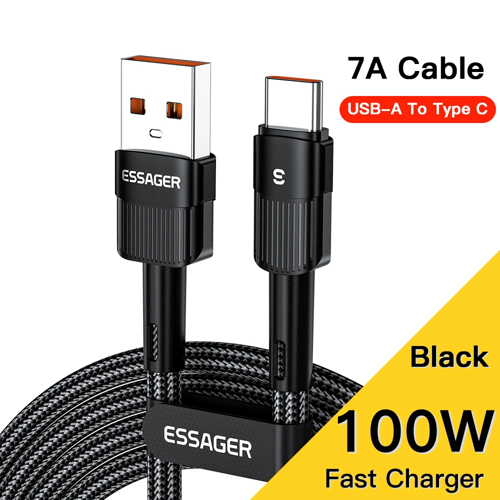 Essager 7A USB Typ C Kabel für OPPO Realme Oneplus 100W Schnellladendes Datenkabel für Huawei P40 Nava Honor Samsung Xiaomi Poco F3